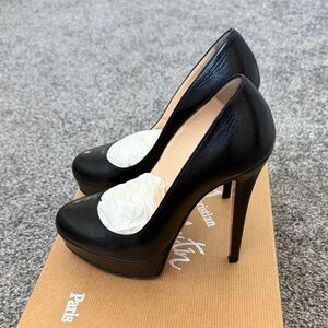 Christian Louboutin Bianca 140 Kid Black Leather High Heels